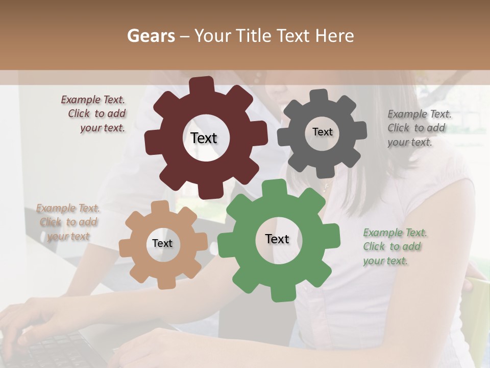 Teacher Training Student In Computer Skills PowerPoint Template