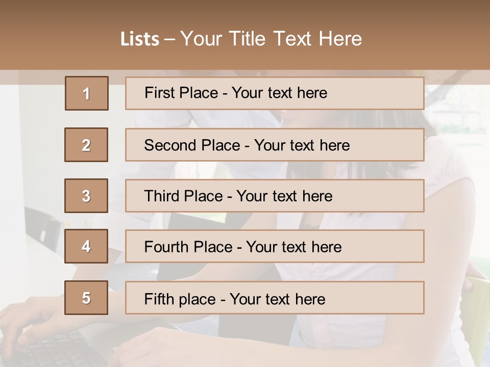 Teacher Training Student In Computer Skills PowerPoint Template