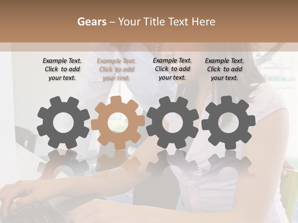 Teacher Training Student In Computer Skills PowerPoint Template