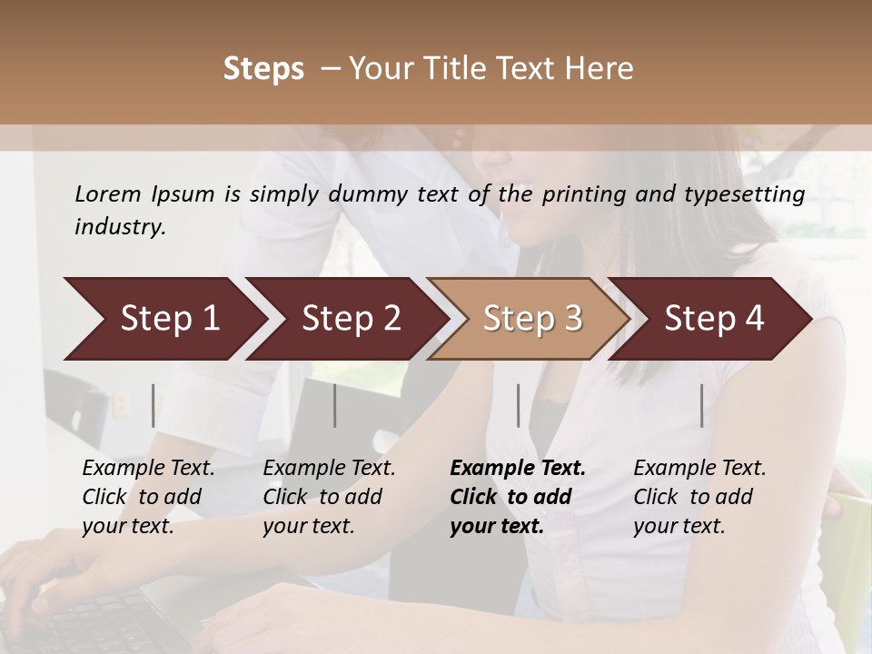 Teacher Training Student In Computer Skills PowerPoint Template