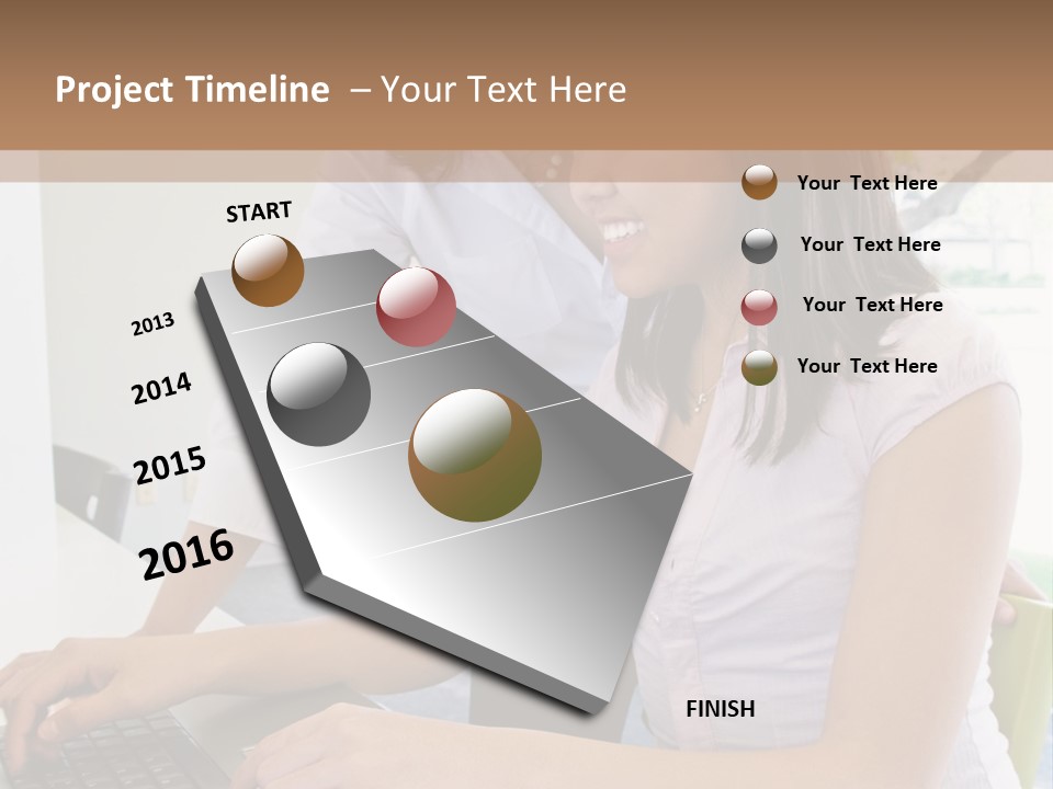 Teacher Training Student In Computer Skills PowerPoint Template