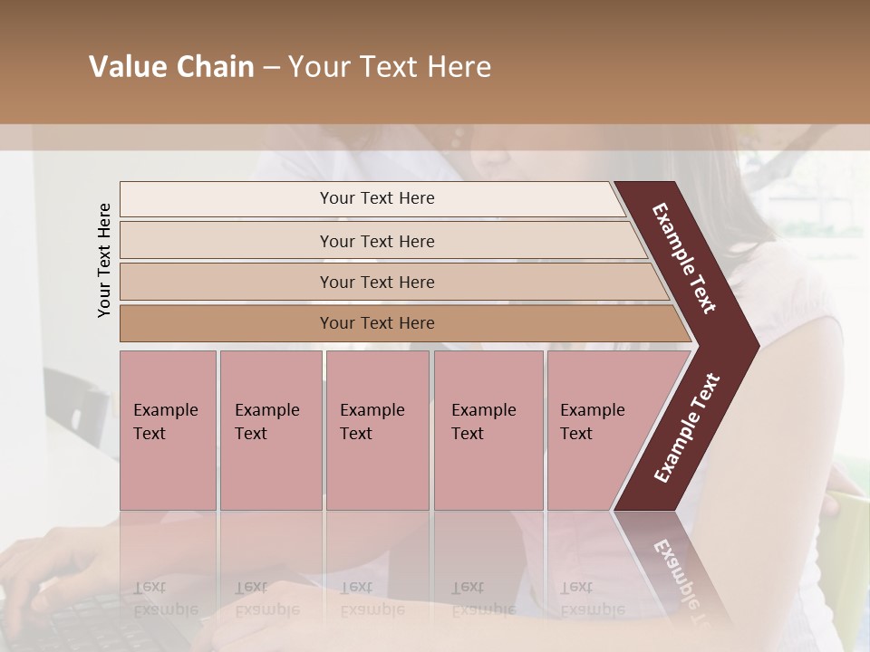 Teacher Training Student In Computer Skills PowerPoint Template