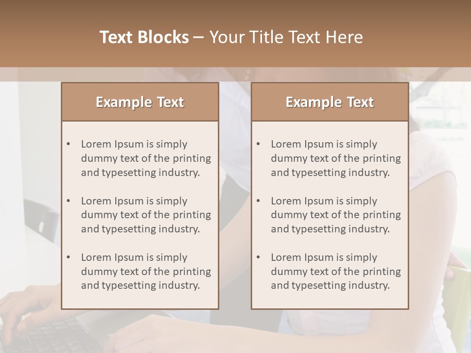 Teacher Training Student In Computer Skills PowerPoint Template