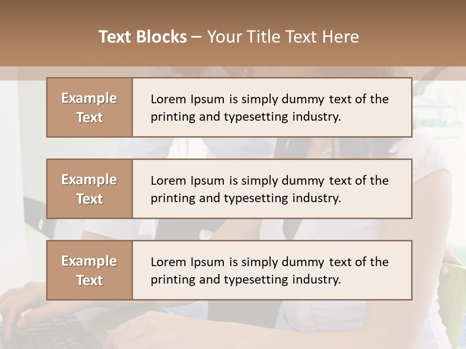 Teacher Training Student In Computer Skills PowerPoint Template
