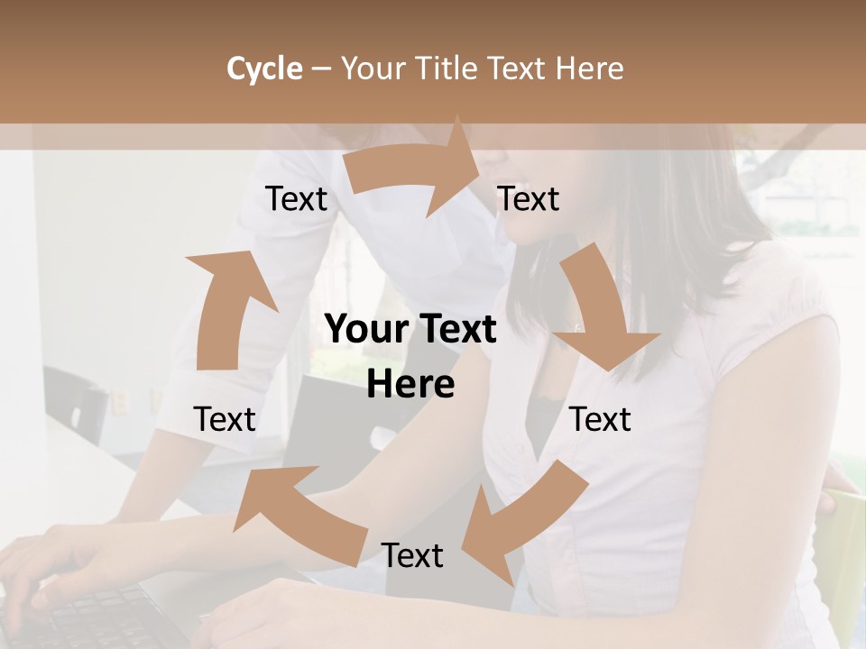 Teacher Training Student In Computer Skills PowerPoint Template