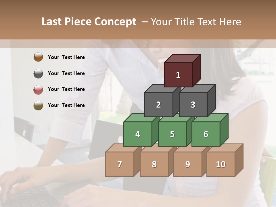 Teacher Training Student In Computer Skills PowerPoint Template
