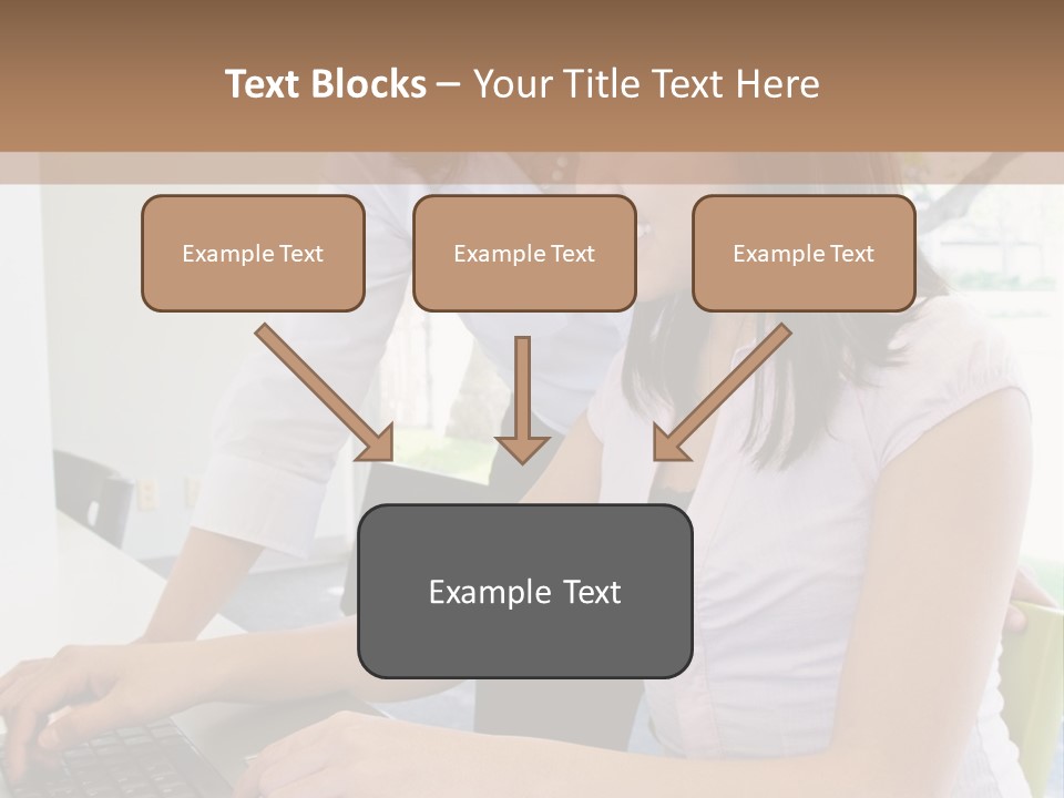 Teacher Training Student In Computer Skills PowerPoint Template