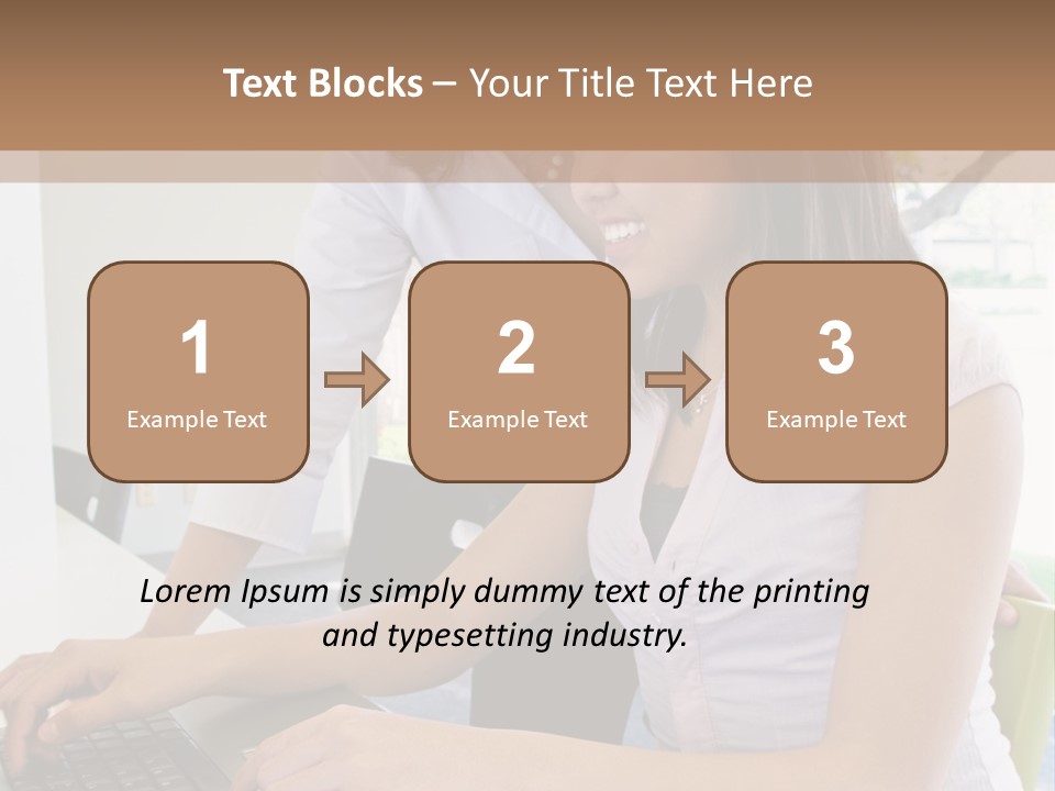 Teacher Training Student In Computer Skills PowerPoint Template