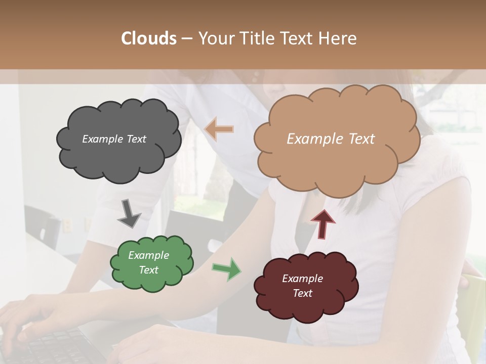 Teacher Training Student In Computer Skills PowerPoint Template