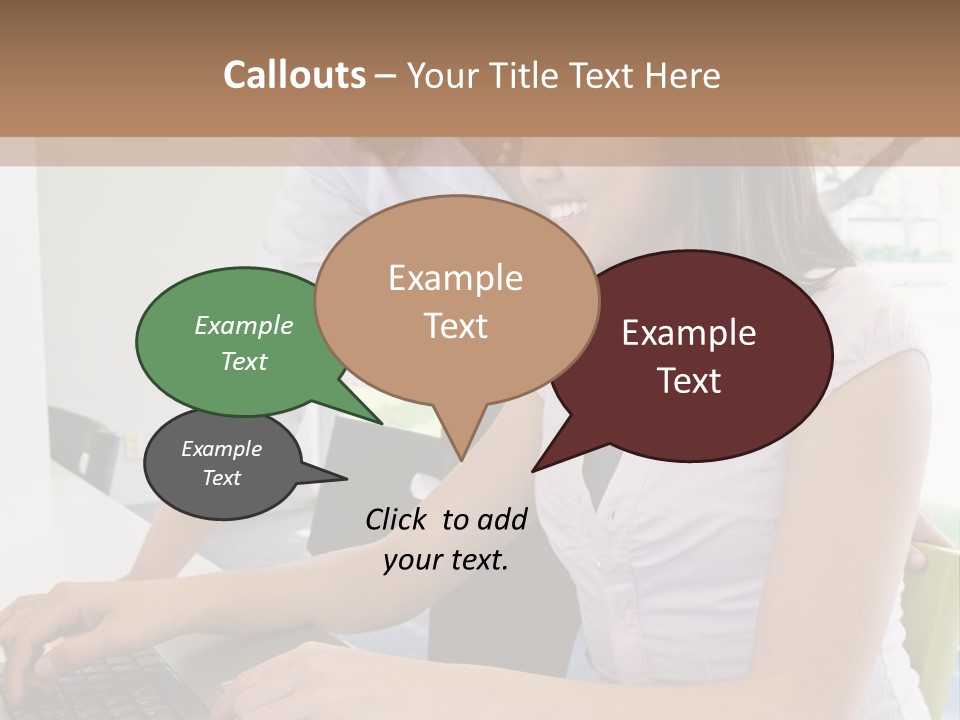 Teacher Training Student In Computer Skills PowerPoint Template