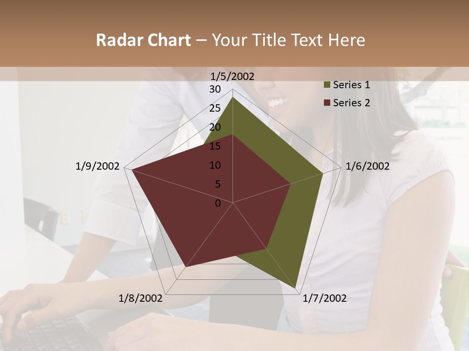 Teacher Training Student In Computer Skills PowerPoint Template