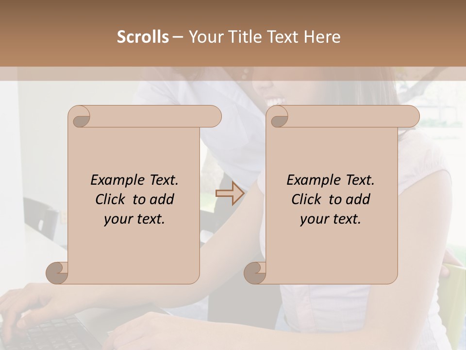 Teacher Training Student In Computer Skills PowerPoint Template