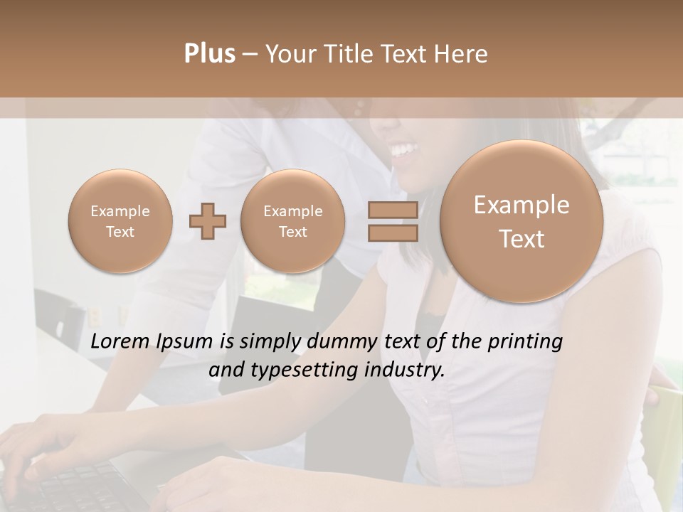 Teacher Training Student In Computer Skills PowerPoint Template