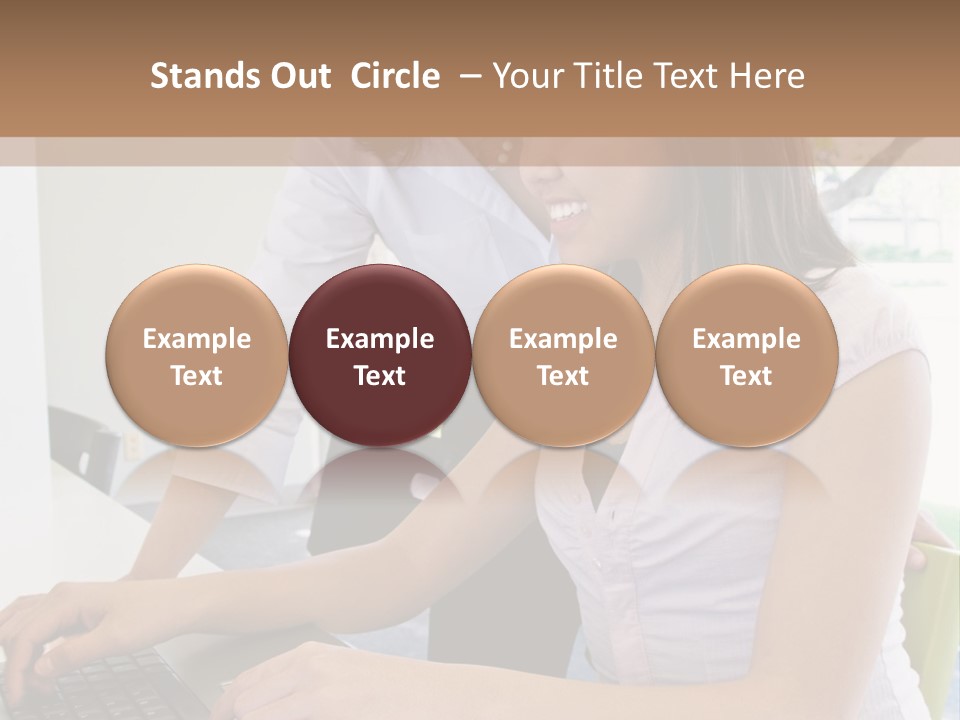 Teacher Training Student In Computer Skills PowerPoint Template