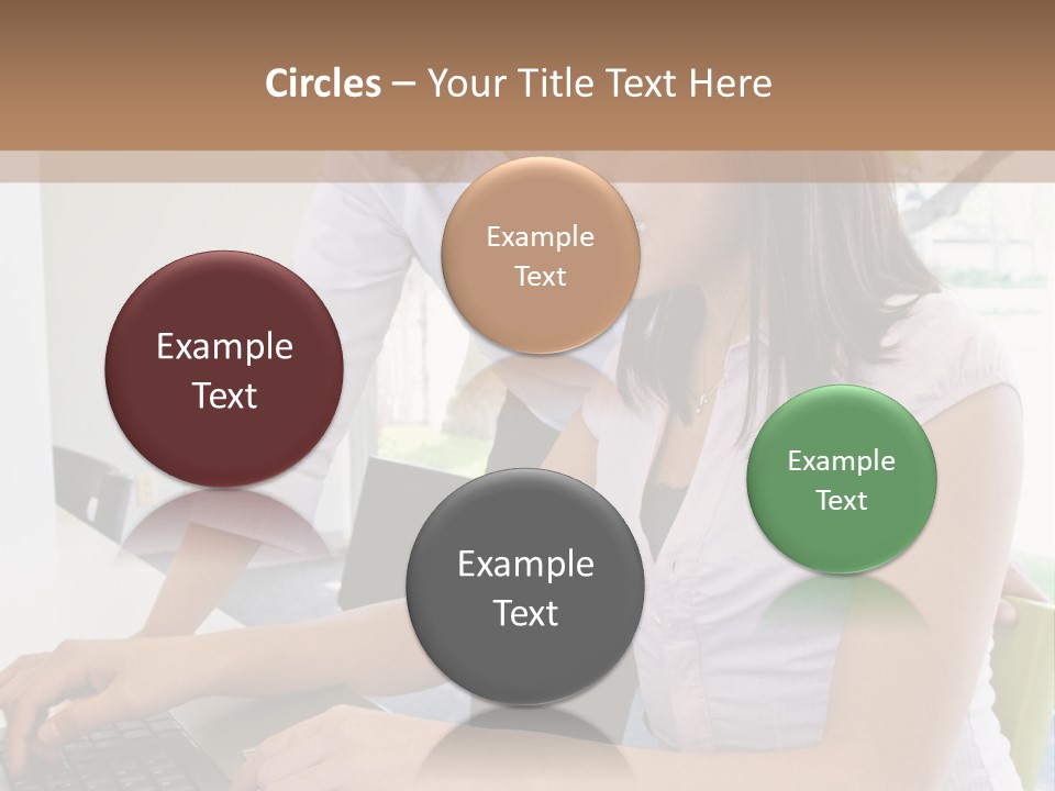 Teacher Training Student In Computer Skills PowerPoint Template