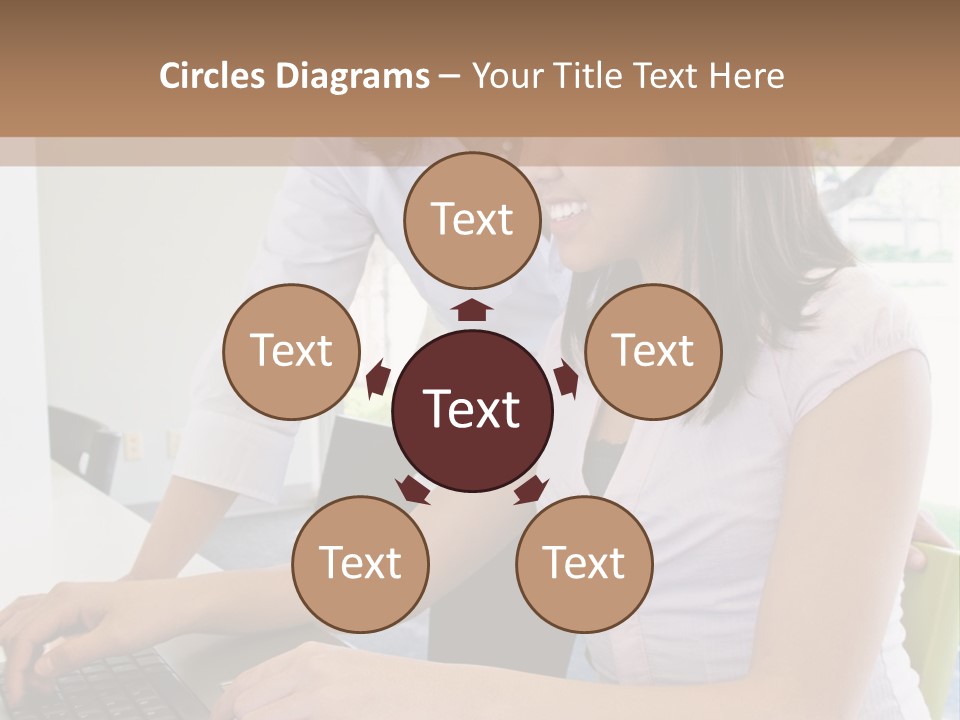 Teacher Training Student In Computer Skills PowerPoint Template