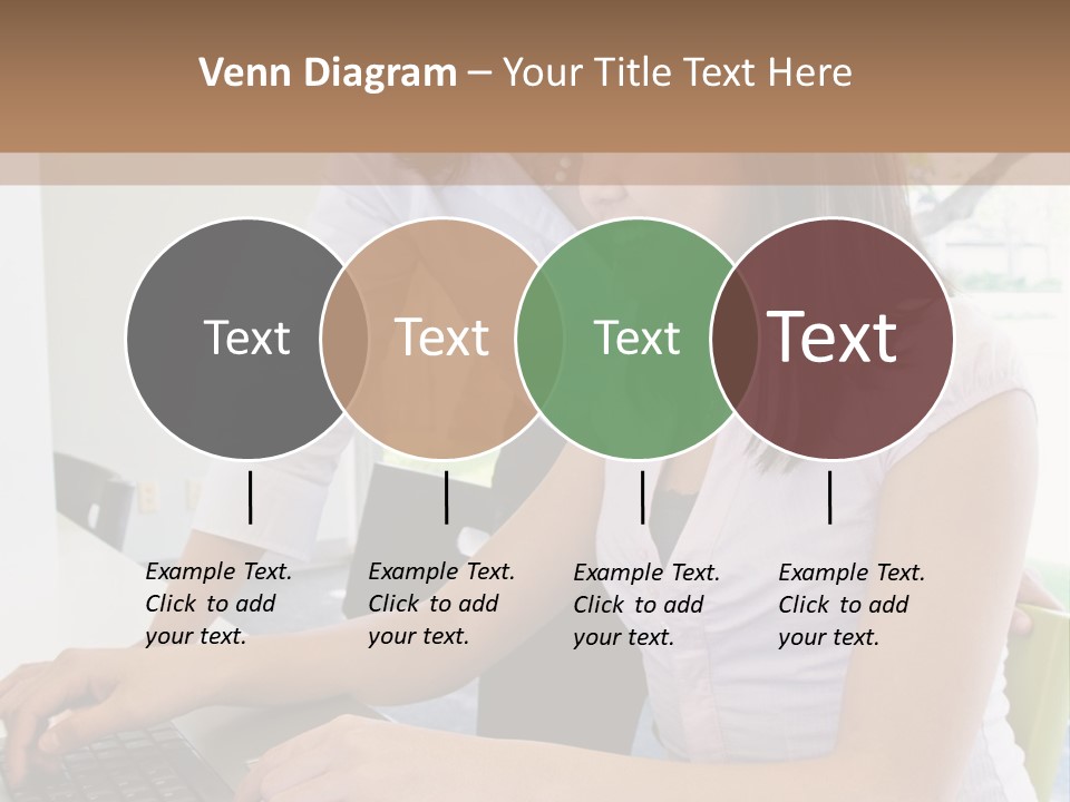 Teacher Training Student In Computer Skills PowerPoint Template
