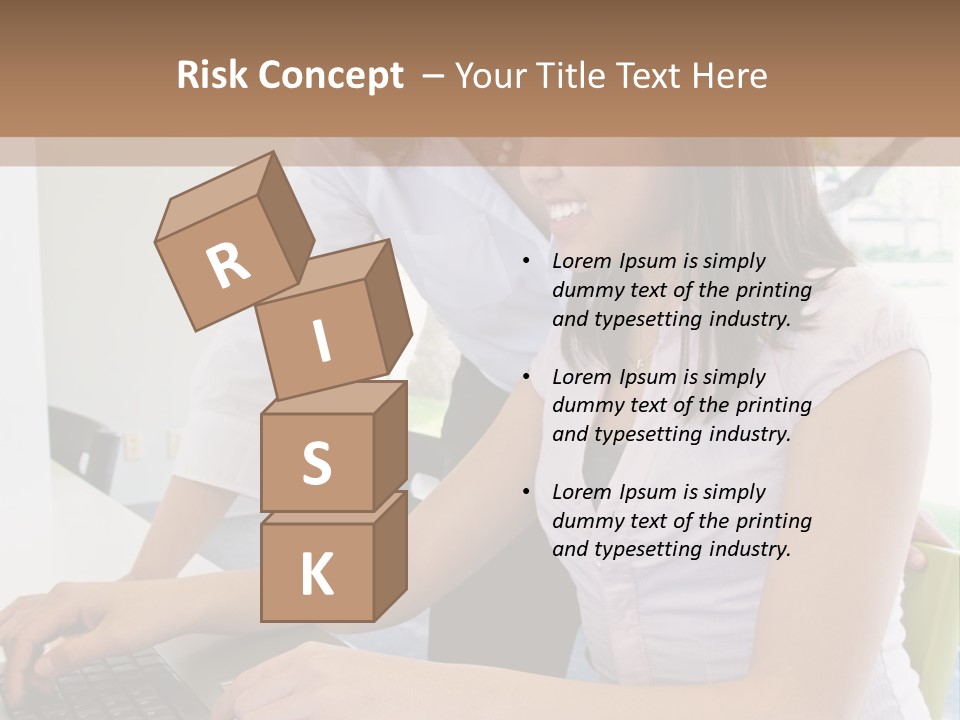 Teacher Training Student In Computer Skills PowerPoint Template