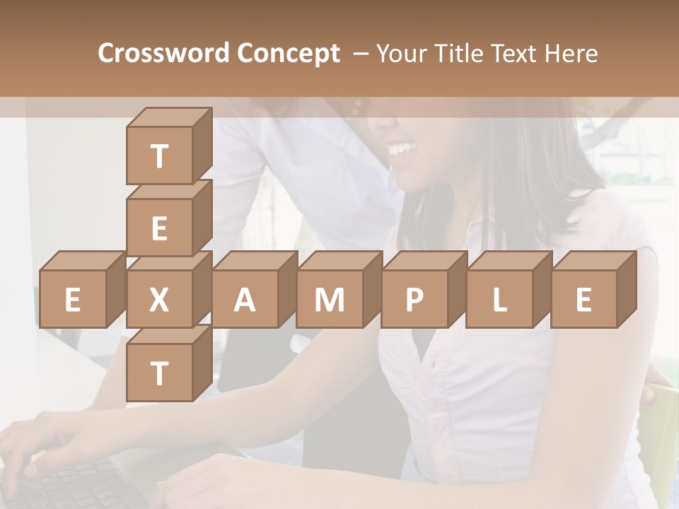 Teacher Training Student In Computer Skills PowerPoint Template