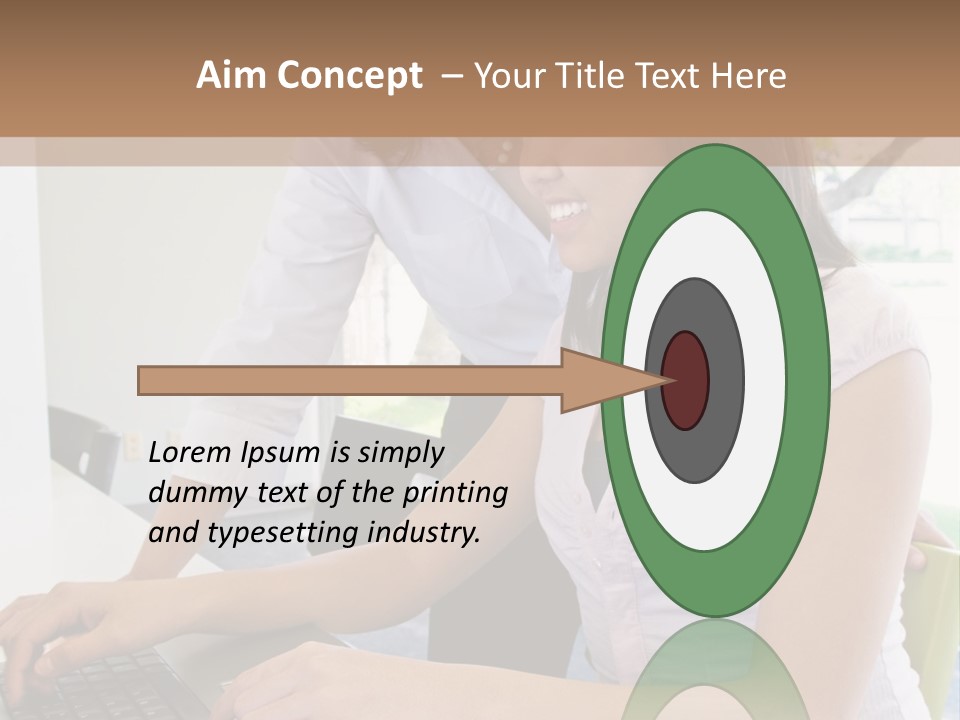 Teacher Training Student In Computer Skills PowerPoint Template