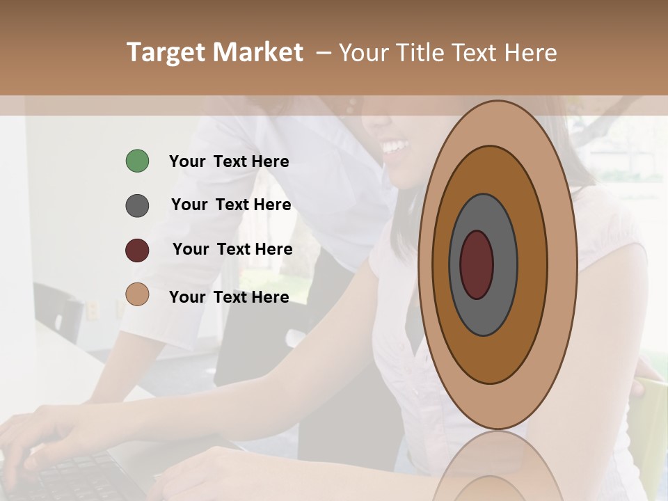 Teacher Training Student In Computer Skills PowerPoint Template