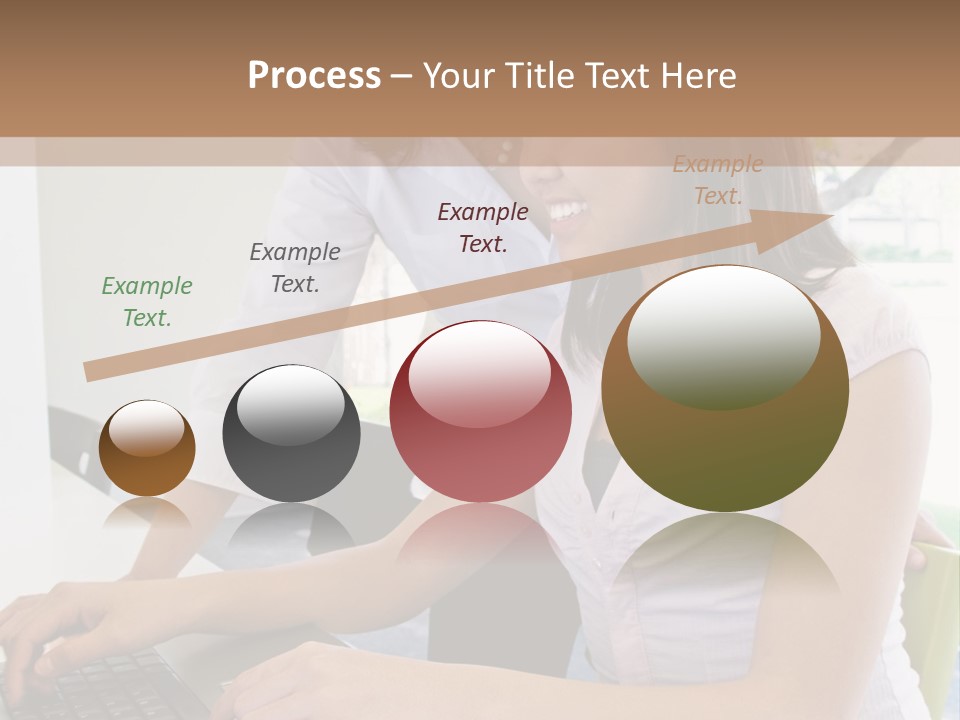 Teacher Training Student In Computer Skills PowerPoint Template