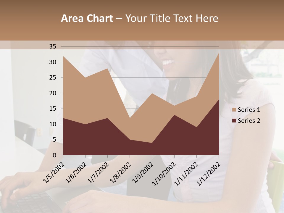 Teacher Training Student In Computer Skills PowerPoint Template