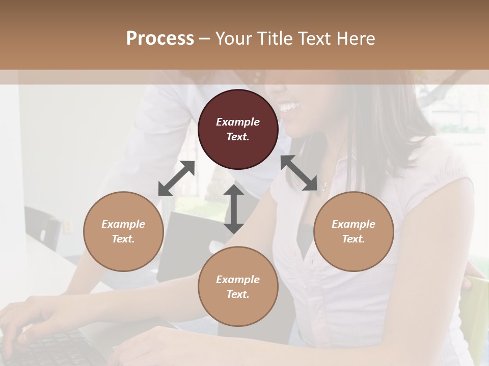 Teacher Training Student In Computer Skills PowerPoint Template