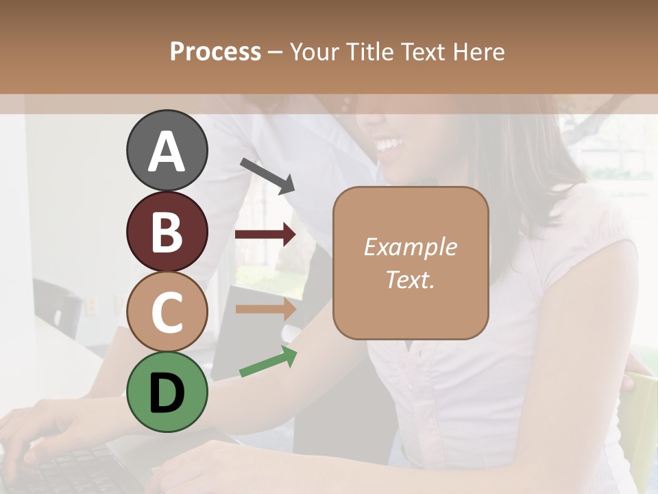 Teacher Training Student In Computer Skills PowerPoint Template