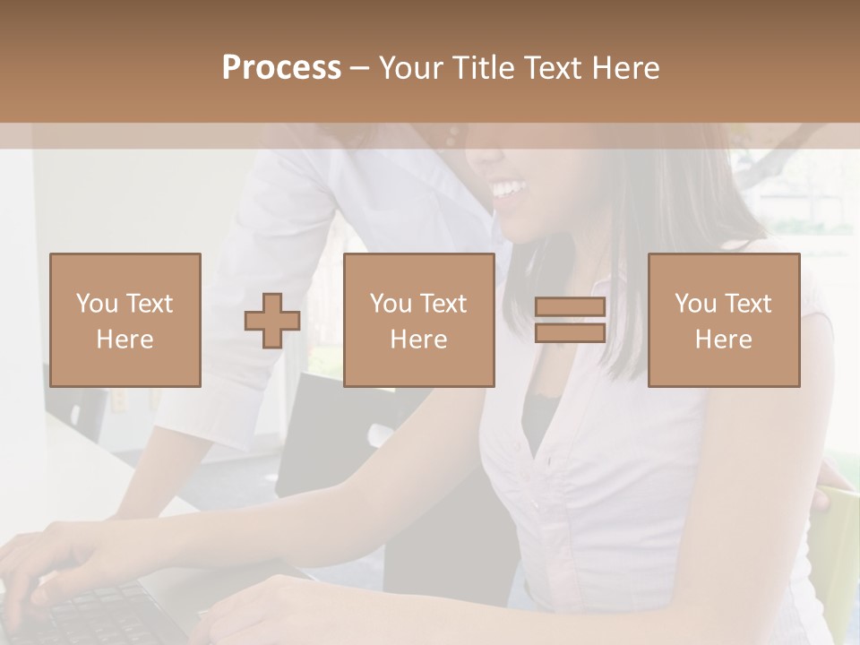 Teacher Training Student In Computer Skills PowerPoint Template