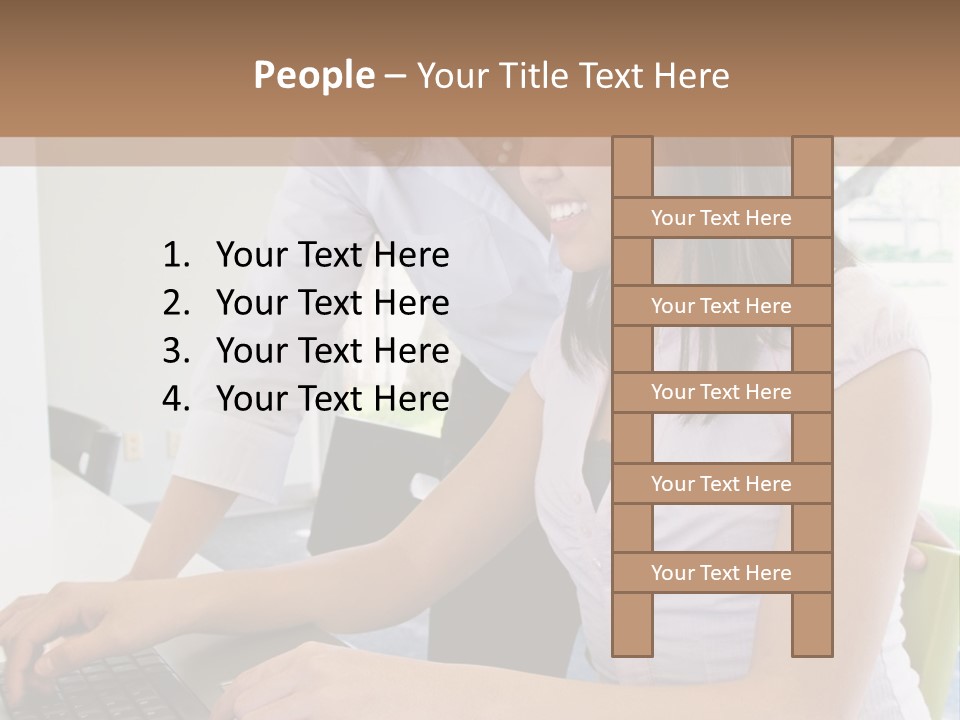 Teacher Training Student In Computer Skills PowerPoint Template