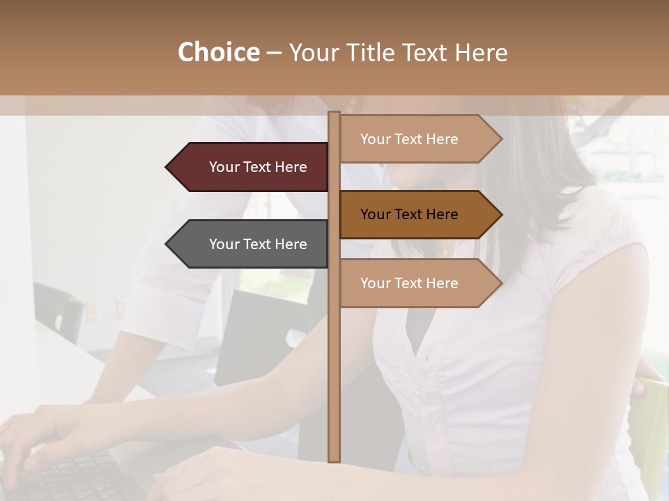 Teacher Training Student In Computer Skills PowerPoint Template