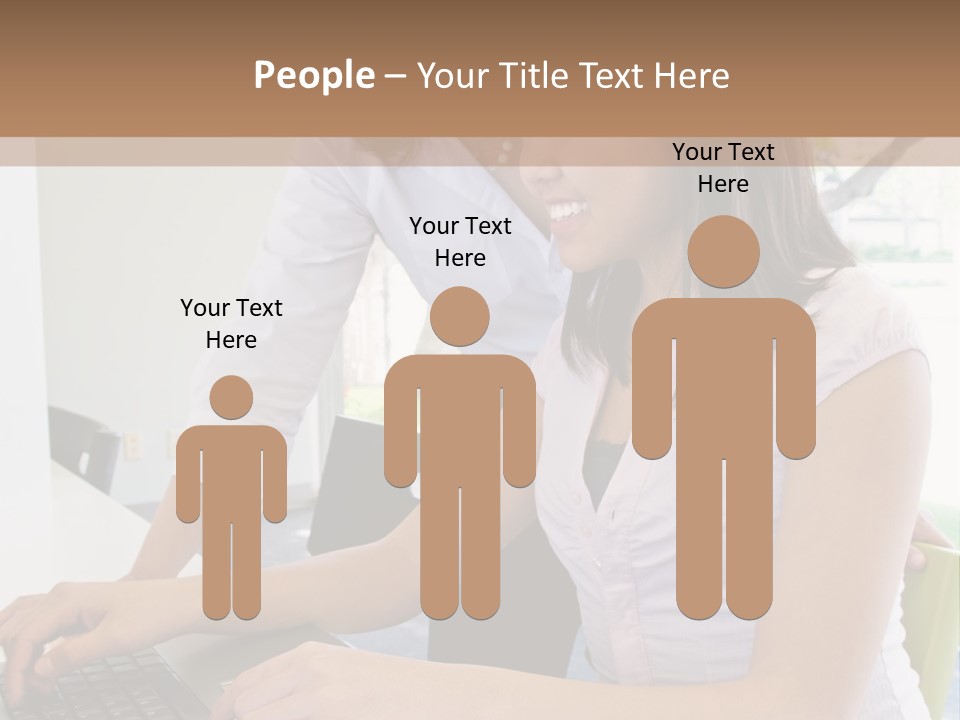 Teacher Training Student In Computer Skills PowerPoint Template