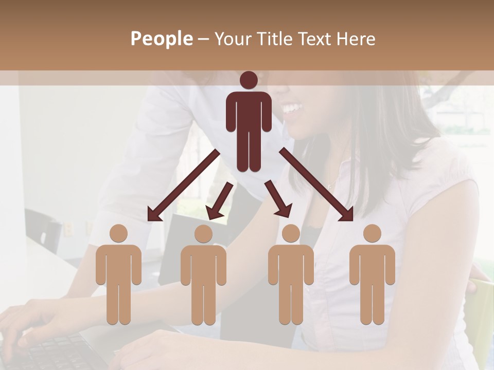 Teacher Training Student In Computer Skills PowerPoint Template