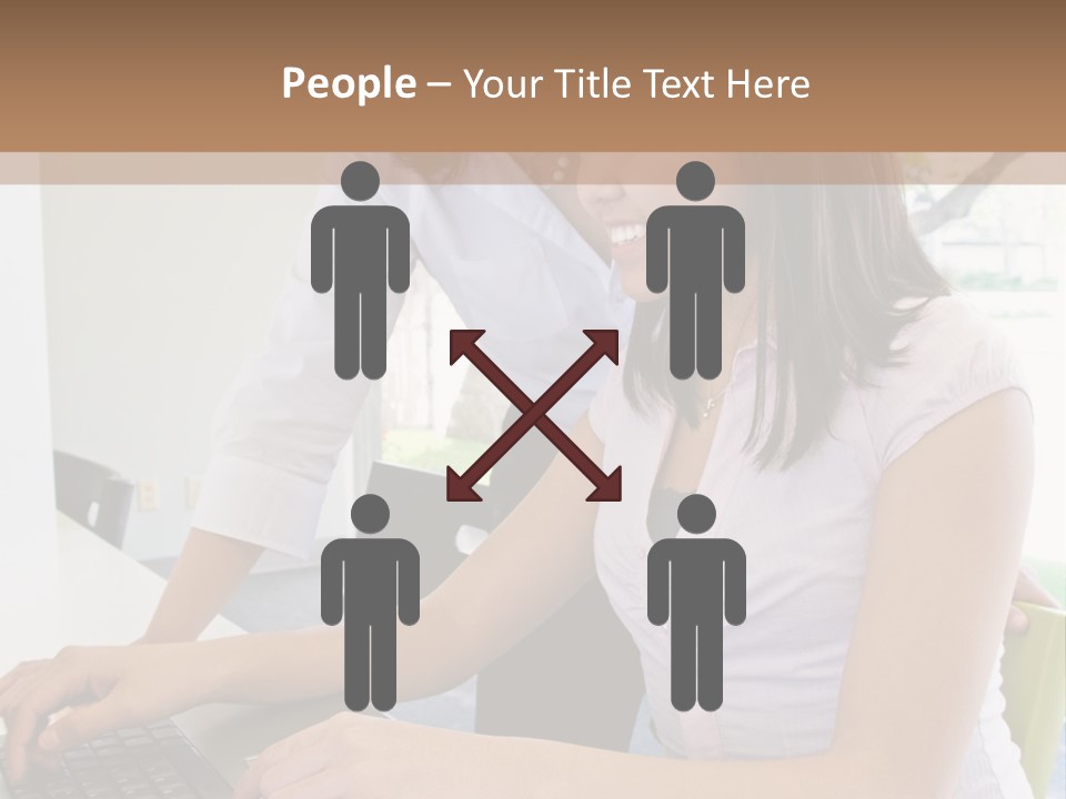 Teacher Training Student In Computer Skills PowerPoint Template