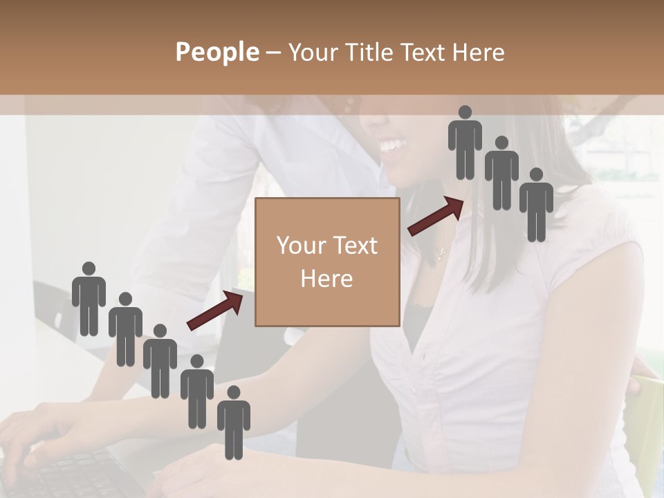 Teacher Training Student In Computer Skills PowerPoint Template