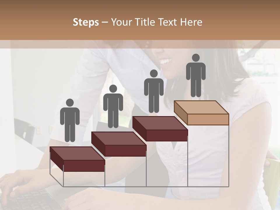 Teacher Training Student In Computer Skills PowerPoint Template