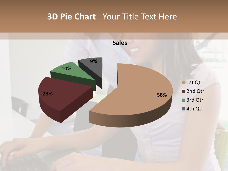 Teacher Training Student In Computer Skills PowerPoint Template