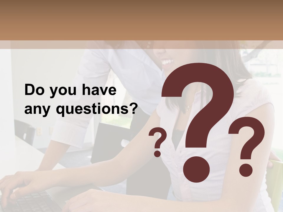 Teacher Training Student In Computer Skills PowerPoint Template