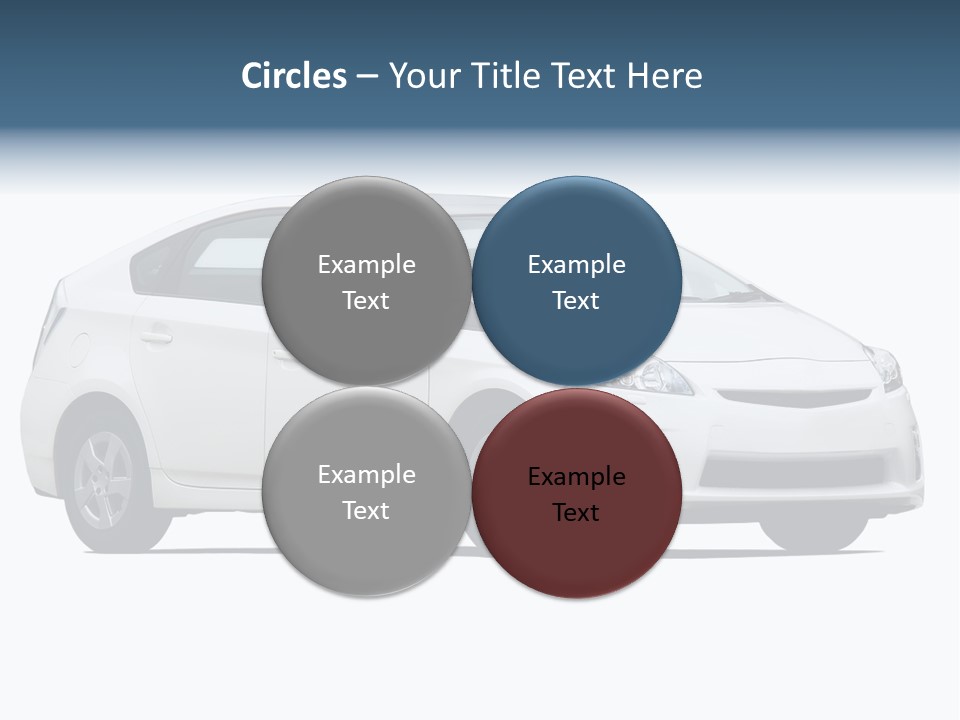 White Hatchback Isolated On White PowerPoint Template