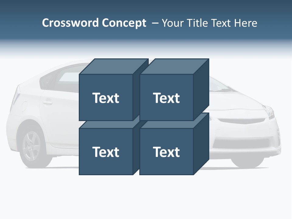 White Hatchback Isolated On White PowerPoint Template