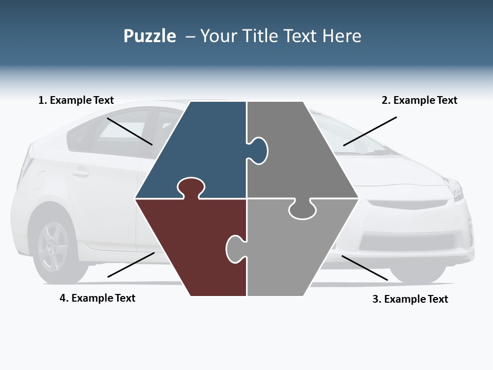 White Hatchback Isolated On White PowerPoint Template