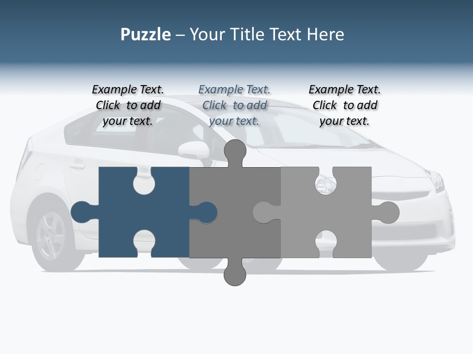 White Hatchback Isolated On White PowerPoint Template