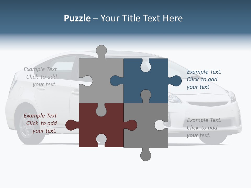 White Hatchback Isolated On White PowerPoint Template