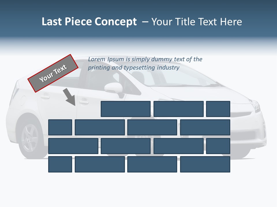 White Hatchback Isolated On White PowerPoint Template