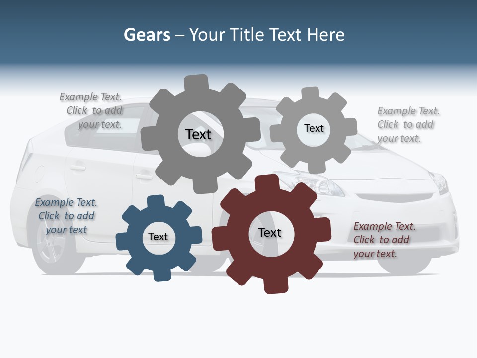 White Hatchback Isolated On White PowerPoint Template