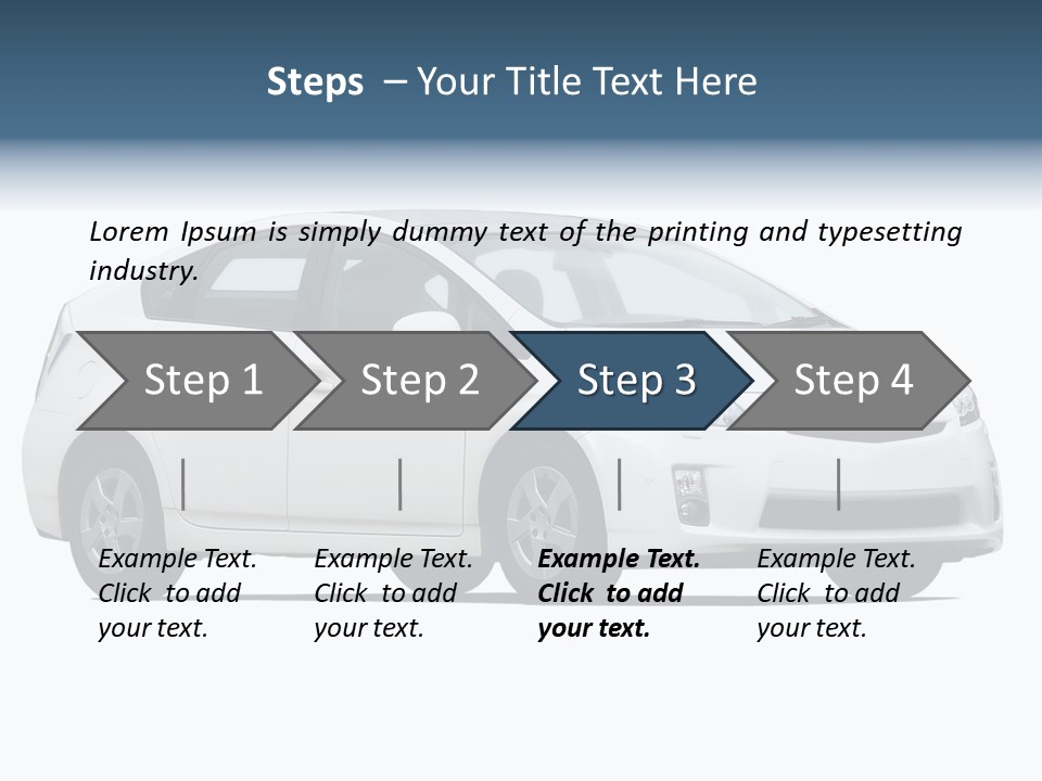 White Hatchback Isolated On White PowerPoint Template