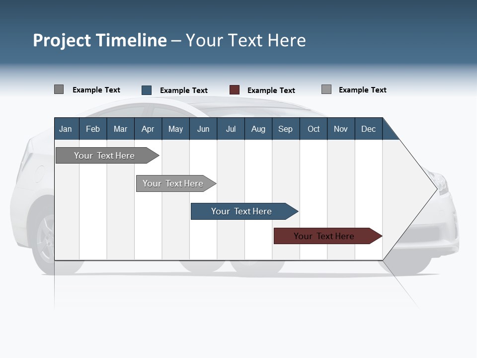 White Hatchback Isolated On White PowerPoint Template