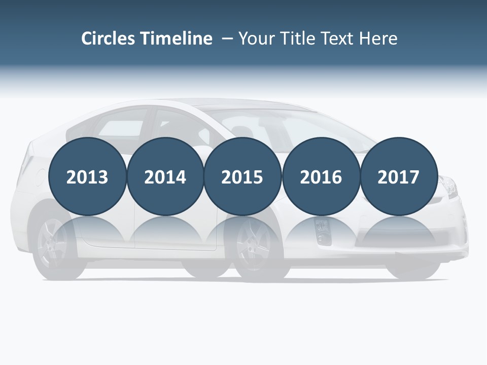 White Hatchback Isolated On White PowerPoint Template