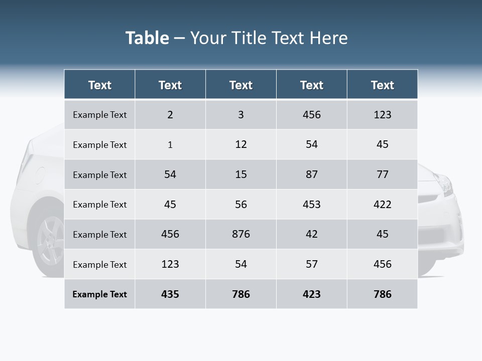 White Hatchback Isolated On White PowerPoint Template